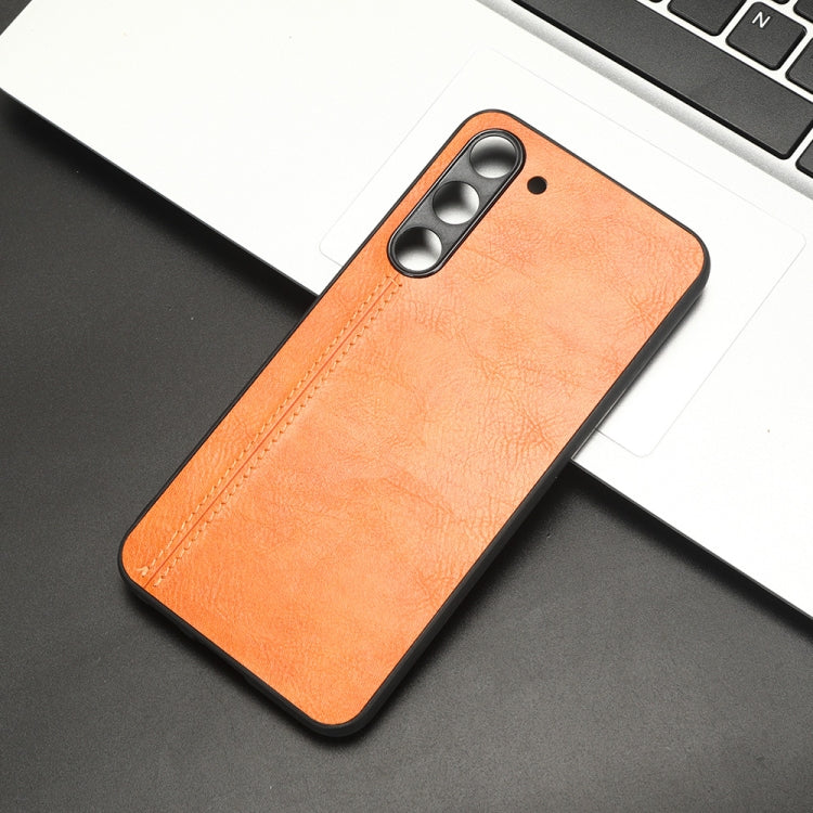 For Samsung Galaxy S23+ 5G Sewing Cow Pattern Skin PC + PU + TPU Phone Case