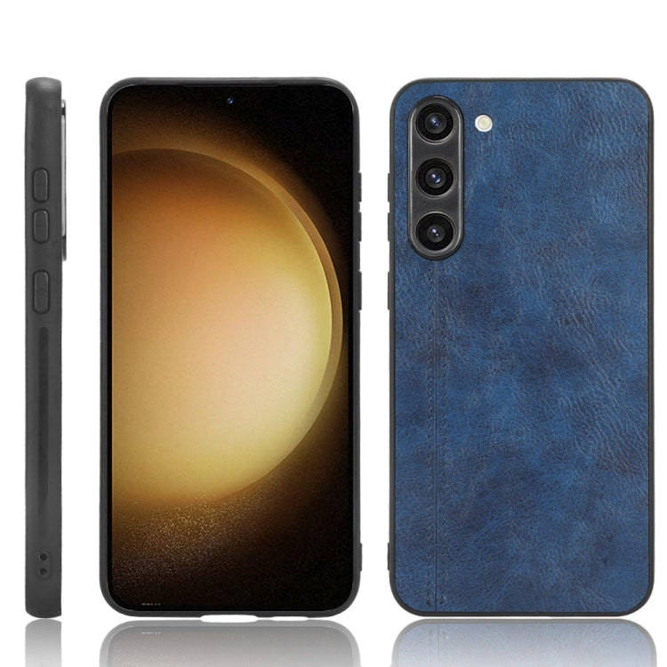 For Samsung Galaxy S23+ 5G Sewing Cow Pattern Skin PC + PU + TPU Phone Case