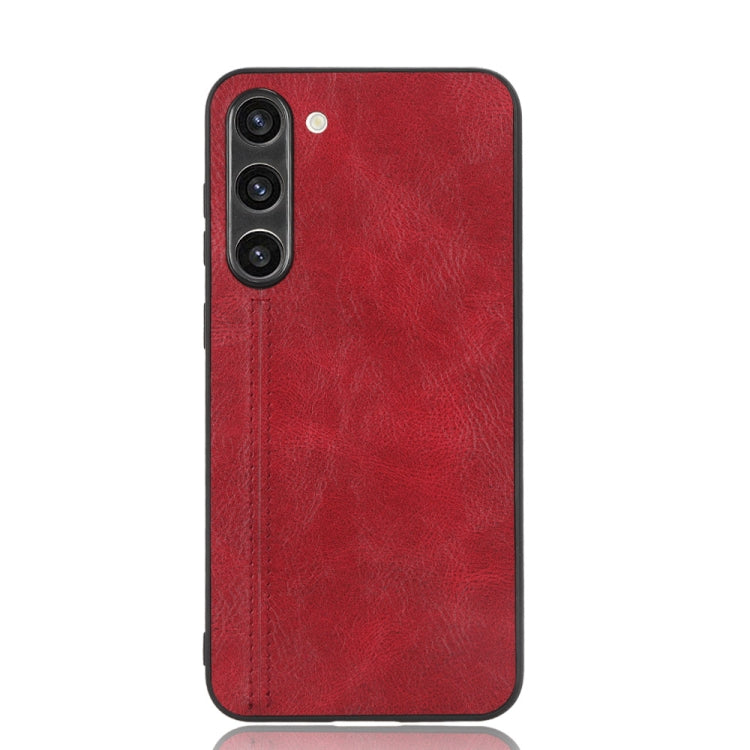For Samsung Galaxy S23 5G Sewing Cow Pattern Skin PC + PU + TPU Phone Case