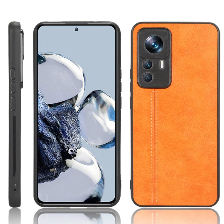 For Xiaomi 12T/Redmi K50 Ultra Sewing Cow Pattern Skin PC + PU + TPU Phone Case