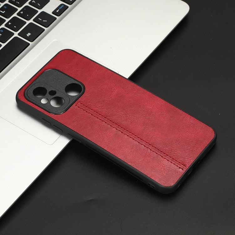 Sewing Cow Pattern Skin PC + PU + TPU Phone Case For Xiaomi Poco C55/Redmi 12C/Redmi 11A 4G