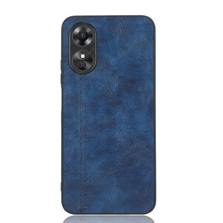 For OPPO A17 Sewing Cow Pattern Skin PC + PU + TPU Phone Case