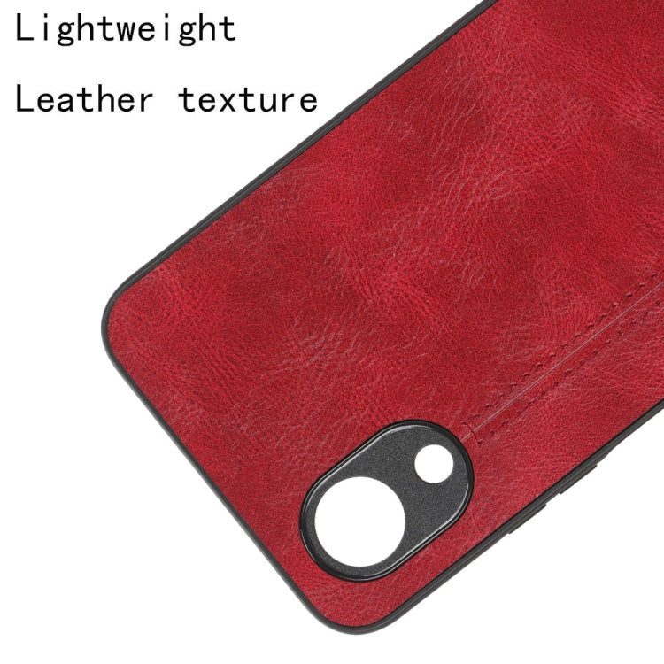 For OPPO A17k Sewing Cow Pattern Skin PC + PU + TPU Phone Case