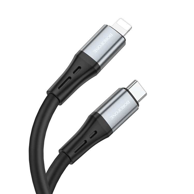 Borofone BX88 Type-C to 8 Pin Solid Silicone Charging Data Cable, Length:1m