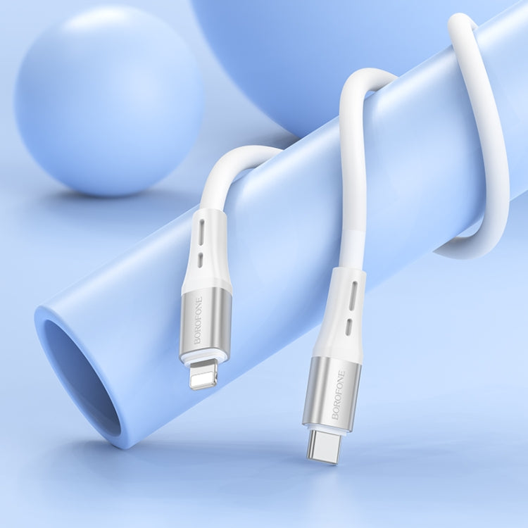 Borofone BX88 Type-C to 8 Pin Solid Silicone Charging Data Cable, Length:1m