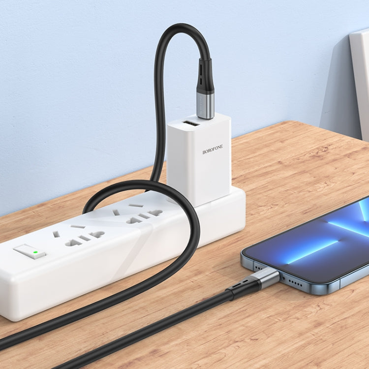 Borofone BX88 Type-C to 8 Pin Solid Silicone Charging Data Cable, Length:1m