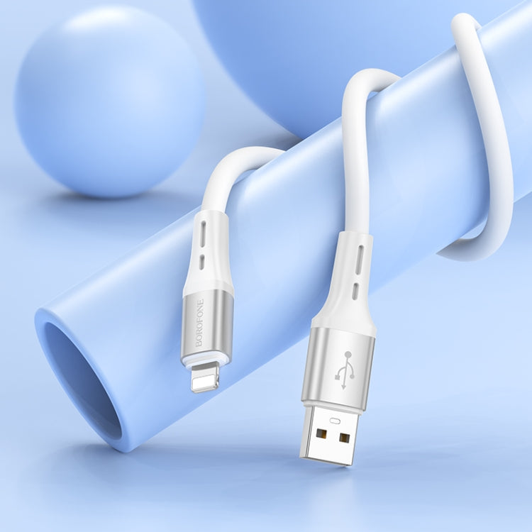 Borofone BX88 USB to 8 Pin Solid Silicone Charging Data Cable, Length:1m