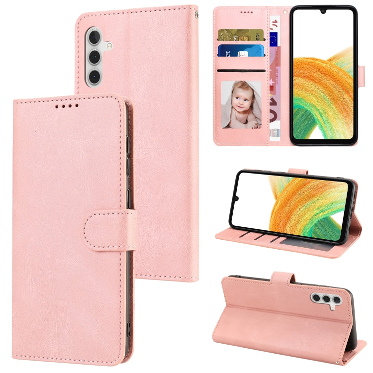 For Samsung Galaxy A24 4G Fantasy Skin-feel Calfskin Texture Leather Phone Case