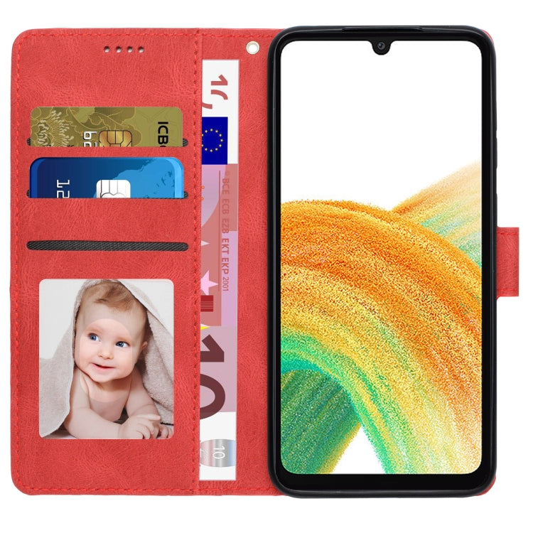 For Samsung Galaxy A34 5G Fantasy Skin-feel Calfskin Texture Leather Phone Case