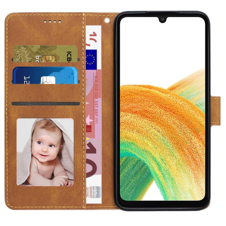 For Samsung Galaxy A34 5G Fantasy Skin-feel Calfskin Texture Leather Phone Case