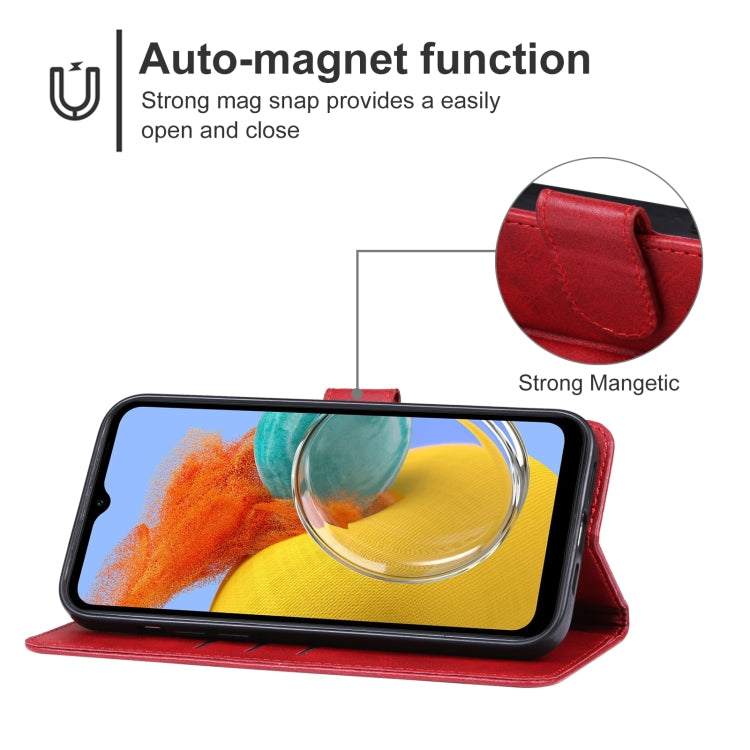 For Samsung Galaxy M14 5G Leather Phone Case