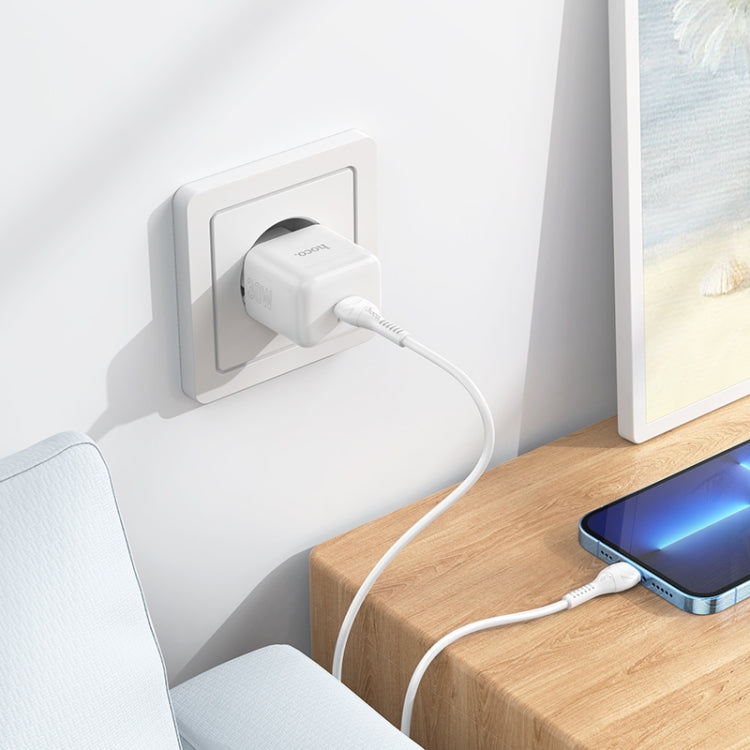 hoco N32 PD 30W Single Port USB-C/Type-C Charger with USB-C/Type-C to 8 Pin Cable Set, EU Plug