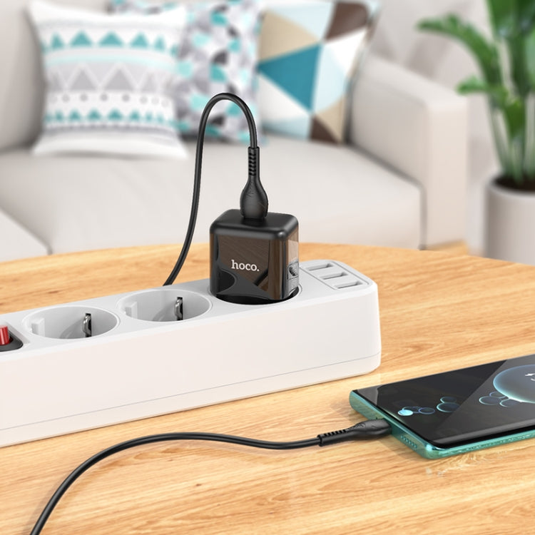 hoco N32 PD 30W Single Port USB-C/Type-C Charger with USB-C/Type-C to USB-C/Type-C Cable Set, EU Plug