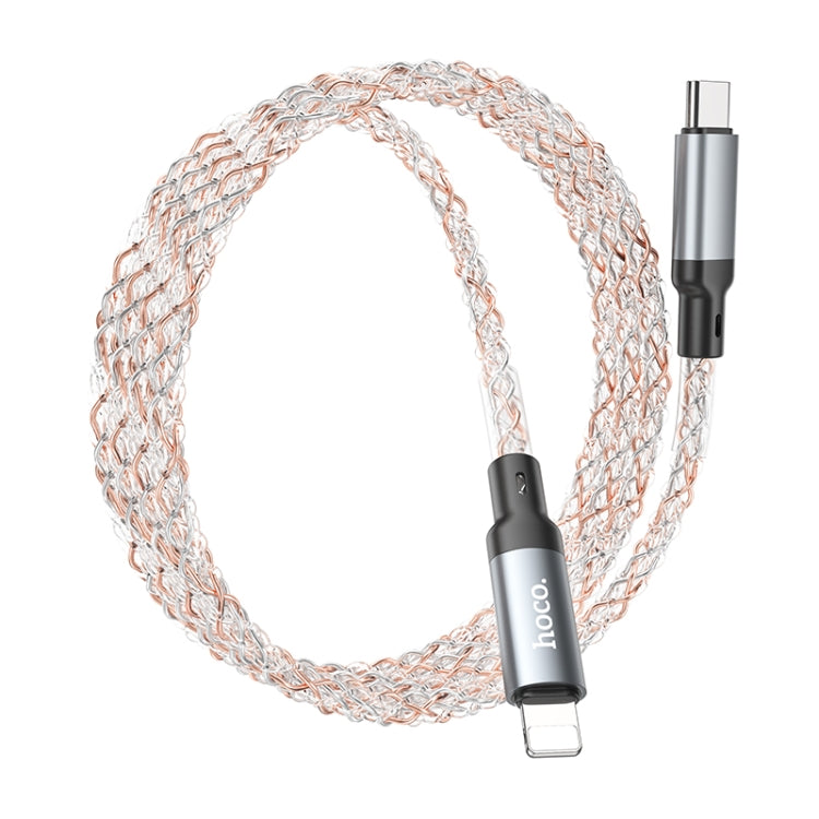 hoco U112 20W USB-C/Type-C to 8 Pin Luminous PD Fast Charge Data Cable, Length: 1m(Grey)