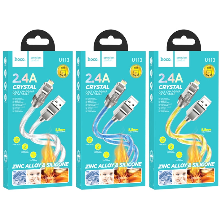 hoco U113 2.4A USB to 8 Pin Silicone Data Cable, Length: 1m