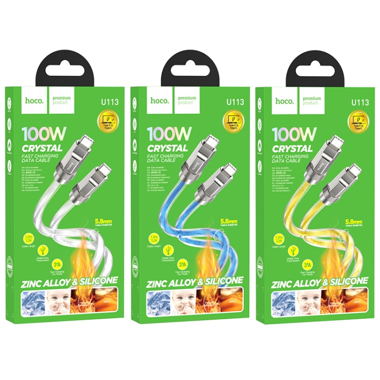 hoco U113 100W USB-C/Type-C to USB-C/Type-C Silicone Data Cable, Length: 1m
