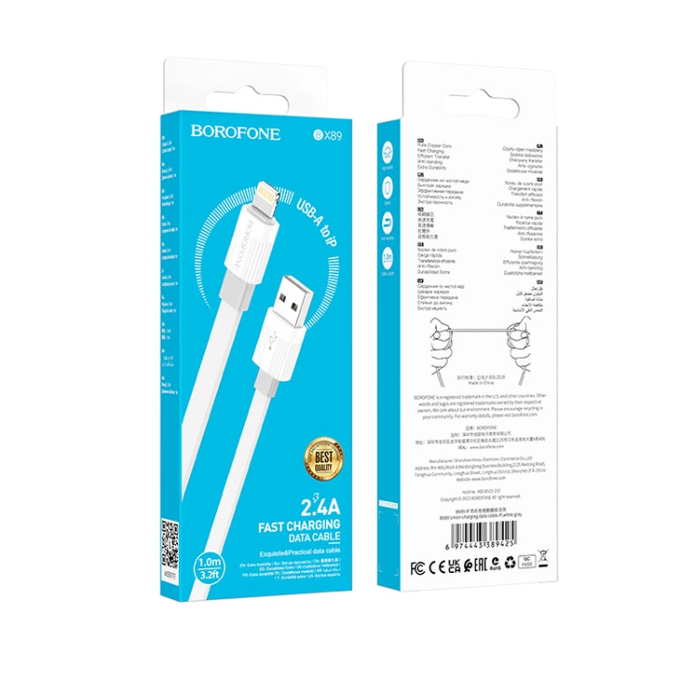 Borofone BX89 USB to 8 Pin Union 2.4A Charging Data Cable, Length:1m