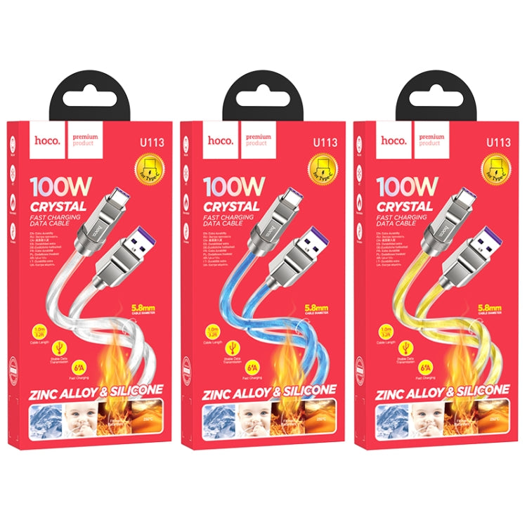 hoco U113 100W USB to USB-C/Type-C Silicone Fast Charging Data Cable, Length: 1m