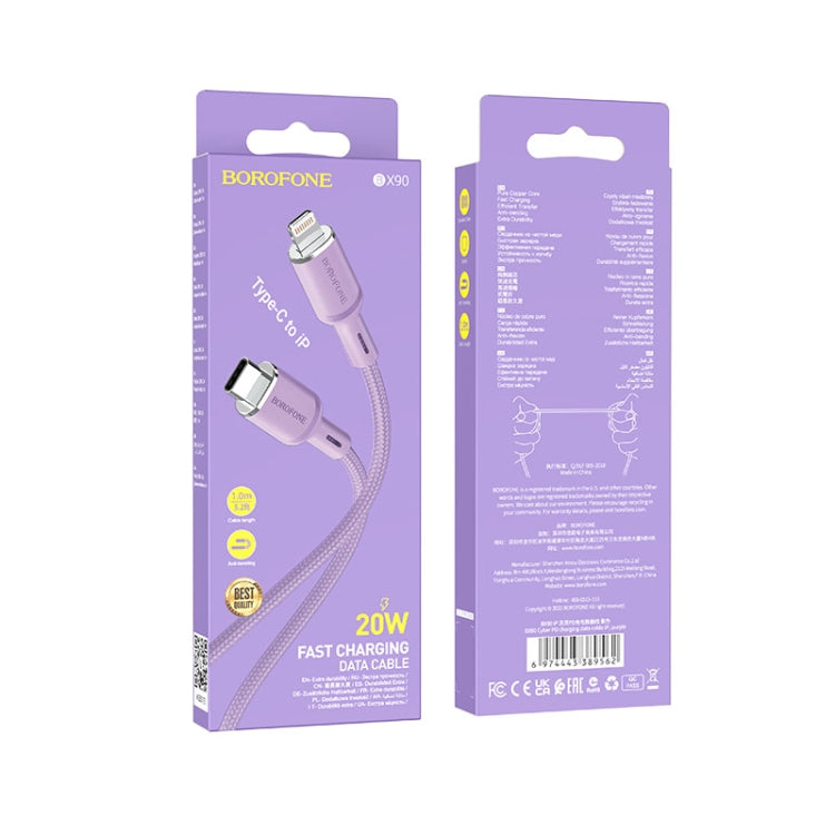 Borofone BX90 Type-C to 8 Pin Cyber PD Charging Data Cable, Length:1m