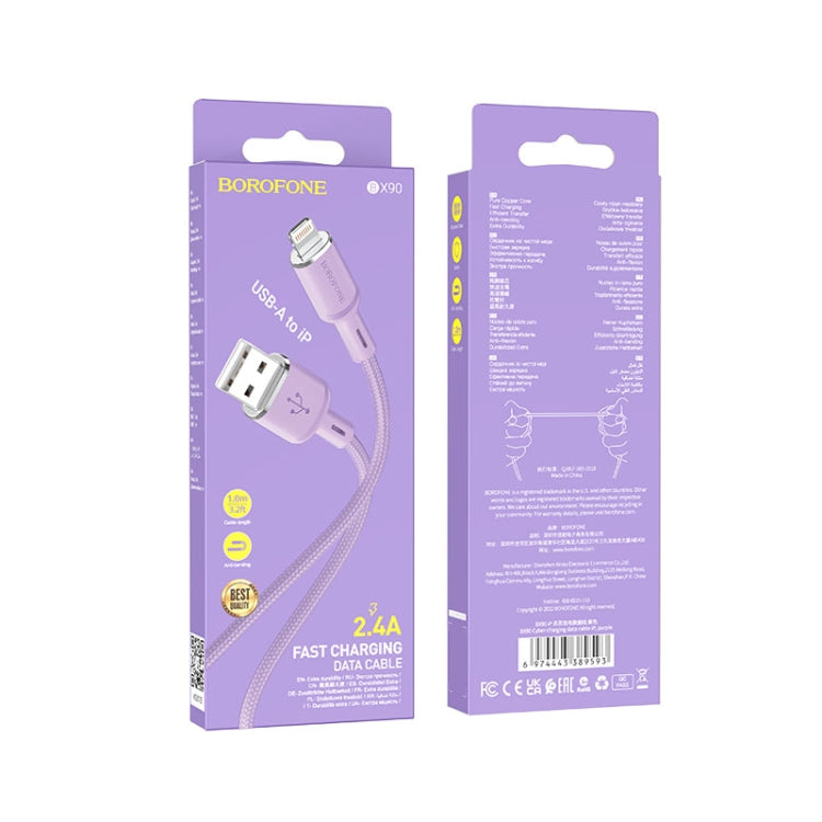 Borofone BX90 USB to 8 Pin Cyber 2.4A Charging Data Cable, Length:1m