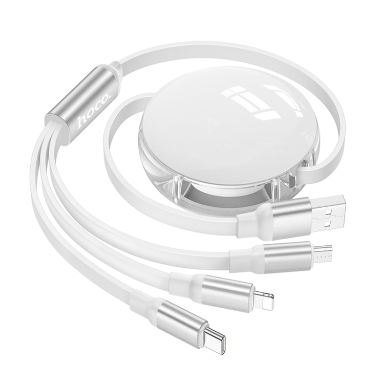 hoco X78 2A 8 Pin + USB-C/Type-C + Micro USB 3 in 1 Charging Cable, Length: 1m(Purple)