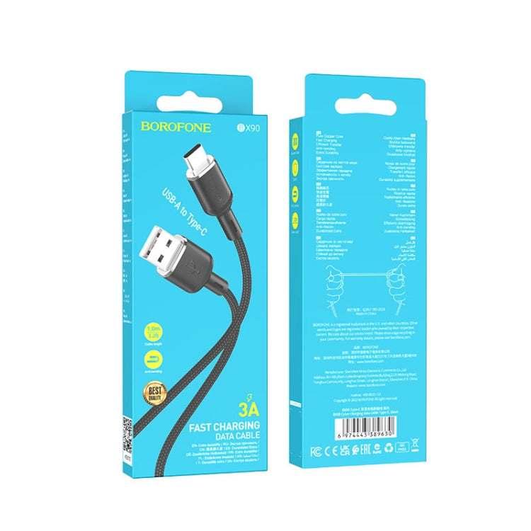 Borofone BX90 USB to Type-C Cyber 3A Charging Data Cable, Length:1m