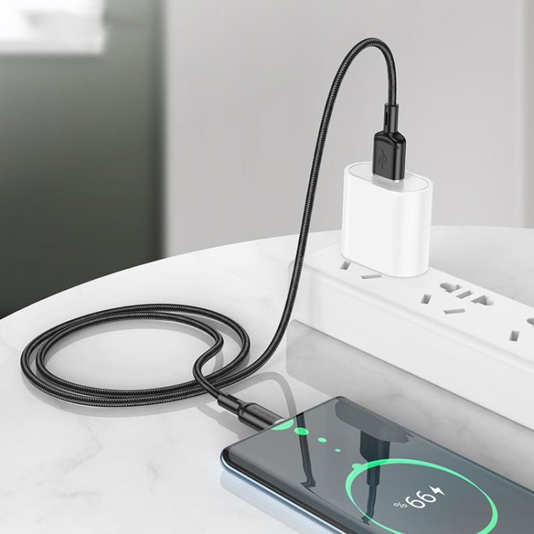 Borofone BX90 USB to Type-C Cyber 3A Charging Data Cable, Length:1m