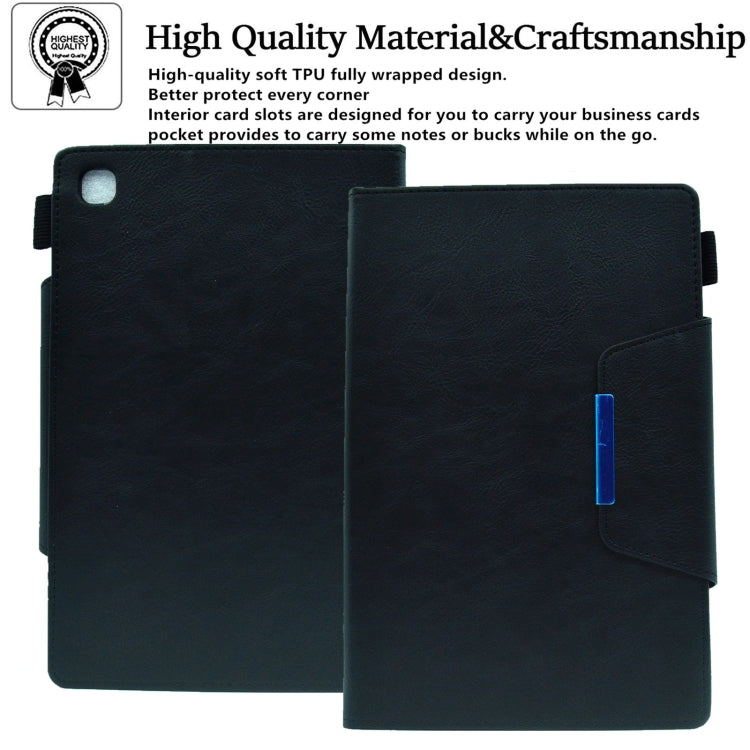 For Samsung Galaxy Tab A8 10.5 2021 Suede Cross Texture Magnetic Clasp Leather Tablet Case