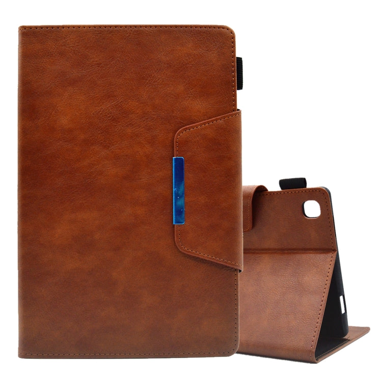 For Samsung Galaxy Tab A8 10.5 2021 Suede Cross Texture Magnetic Clasp Leather Tablet Case