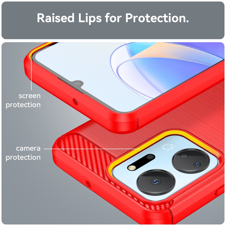 For Honor Play 40 Plus Brushed Texture Carbon Fiber TPU Phone Case