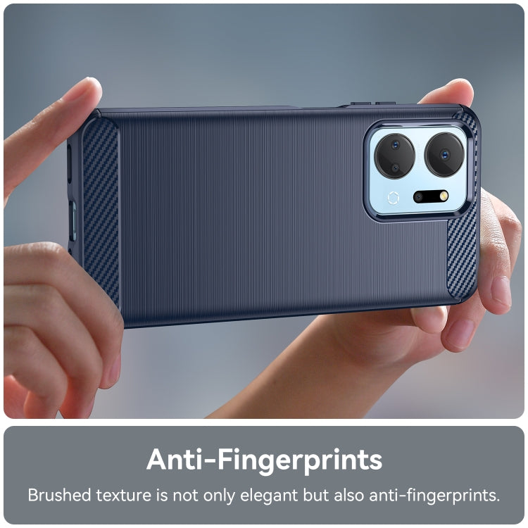 For Honor X7a Brushed Texture Carbon Fiber TPU Phone Case