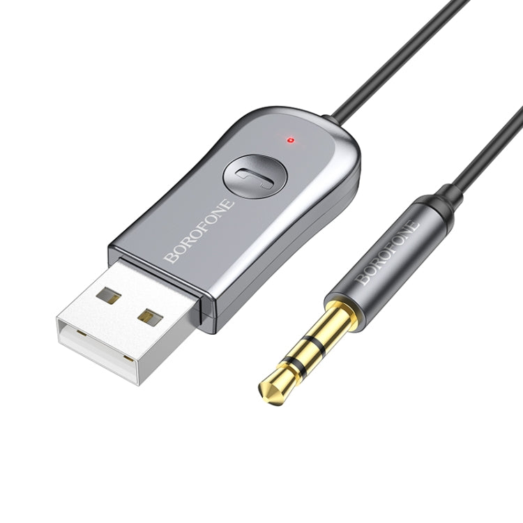 Borofone BC44 Car AUX Bluetooth 5.0 Receiver with Cable, Length:1.2m(Tarnish)