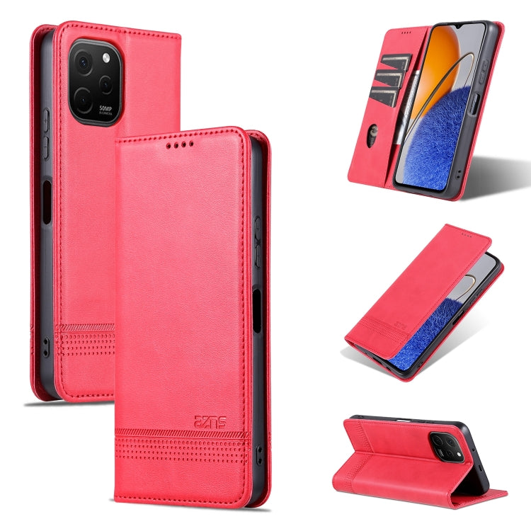 For Huawei nova Y61 AZNS Magnetic Calf Texture Flip Leather Phone Case