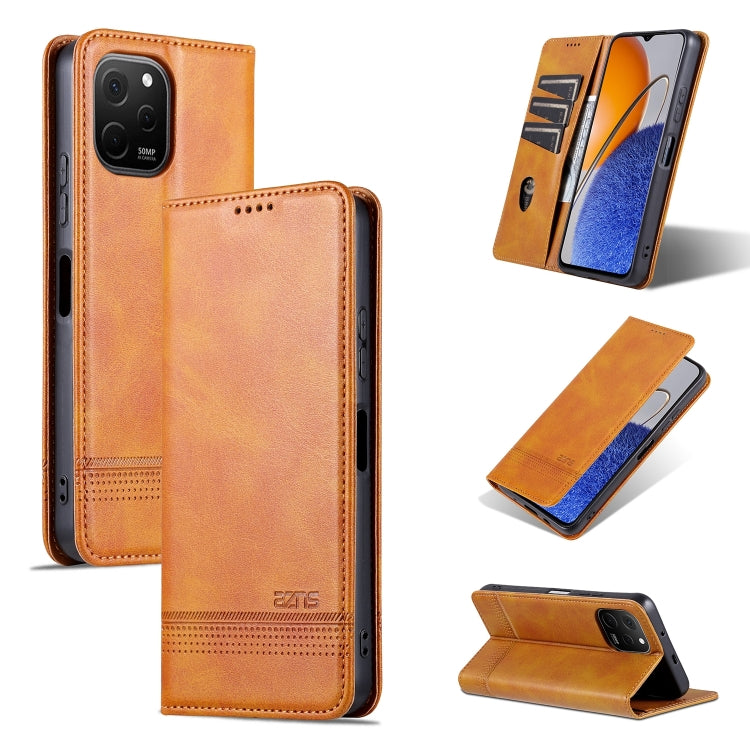 For Huawei nova Y61 AZNS Magnetic Calf Texture Flip Leather Phone Case