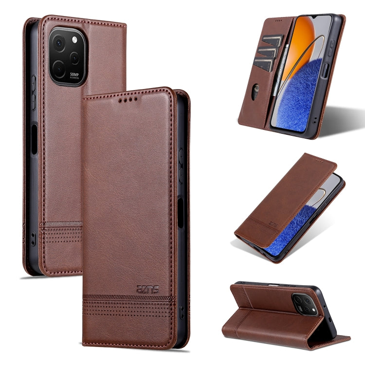 For Huawei nova Y61 AZNS Magnetic Calf Texture Flip Leather Phone Case