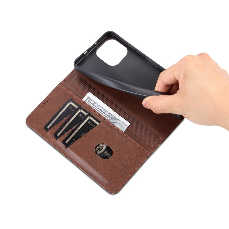 For Huawei nova Y61 AZNS Magnetic Calf Texture Flip Leather Phone Case