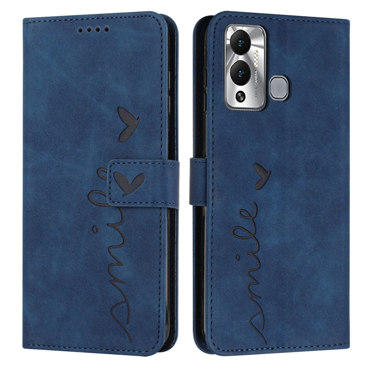 For Infinix Hot 20 Play Skin Feel Heart Embossed Leather Phone Case