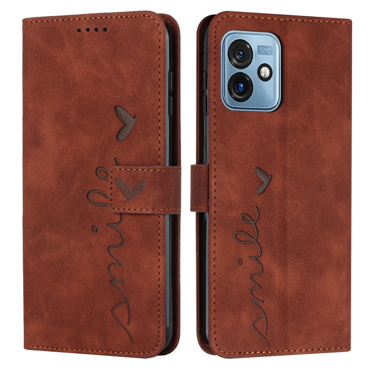 For Motorola Moto G 5G 2023 Skin Feel Heart Embossed Leather Phone Case