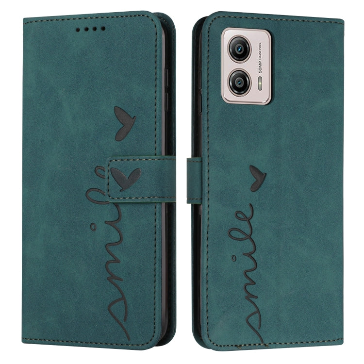 For Motorola Moto G53 5G/G13 4G/G23 4G Skin Feel Heart Embossed Leather Phone Case