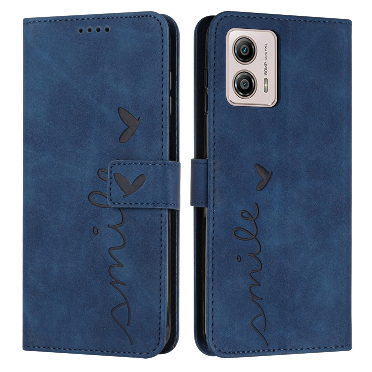 For Motorola Moto G53 5G/G13 4G/G23 4G Skin Feel Heart Embossed Leather Phone Case