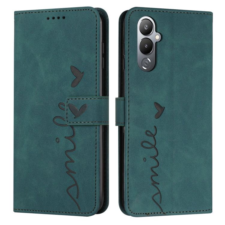 For Tecno Pova 4 Pro Skin Feel Heart Embossed Leather Phone Case