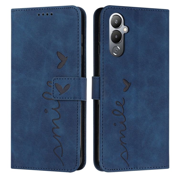 For Tecno Pova 4 Pro Skin Feel Heart Embossed Leather Phone Case