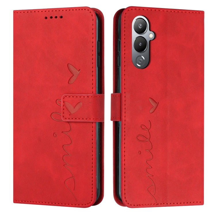 For Tecno Pova 4 Pro Skin Feel Heart Embossed Leather Phone Case