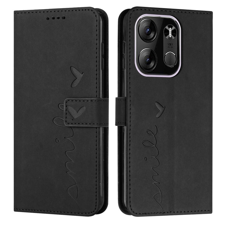 For Tecno Spark Go 2023 Skin Feel Heart Embossed Leather Phone Case
