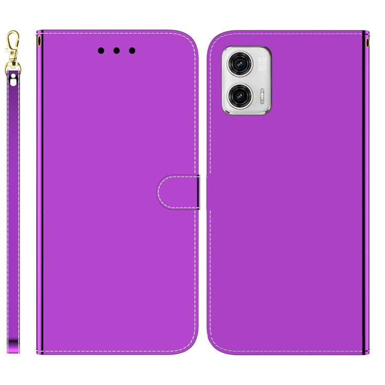 For Motorola Moto G73 Imitated Mirror Surface Horizontal Flip Leather Phone Case