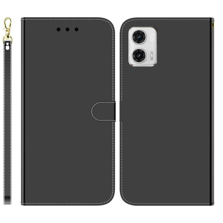 For Motorola Moto G73 Imitated Mirror Surface Horizontal Flip Leather Phone Case