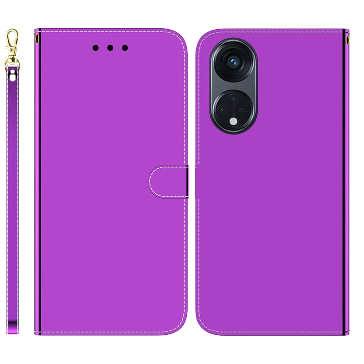 For OPPO Reno8 T 5G / A1 Pro 5G Imitated Mirror Surface Horizontal Flip Leather Phone Case