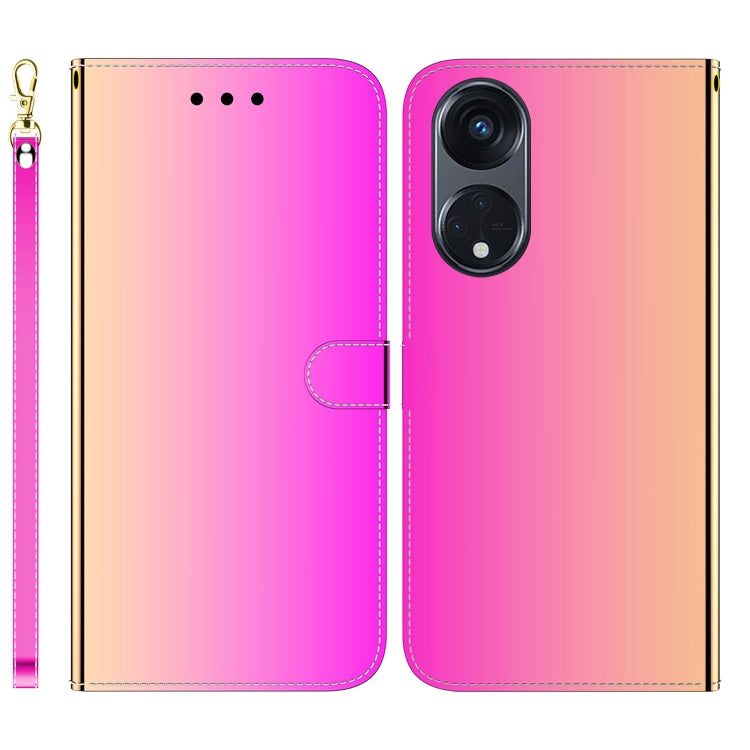 For OPPO Reno8 T 5G / A1 Pro 5G Imitated Mirror Surface Horizontal Flip Leather Phone Case