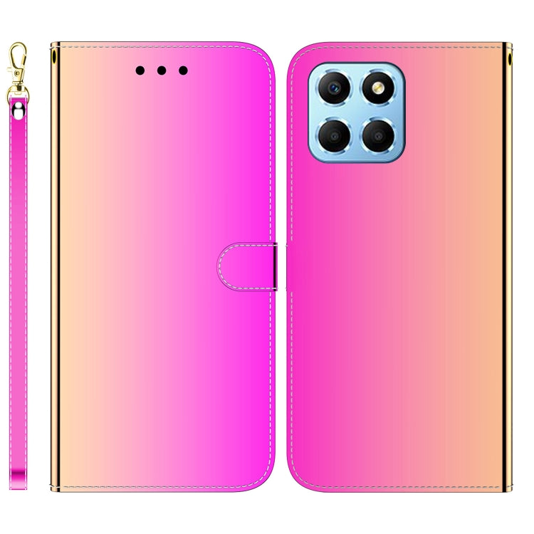 For Honor X8 5G Imitated Mirror Surface Horizontal Flip Leather Phone Case