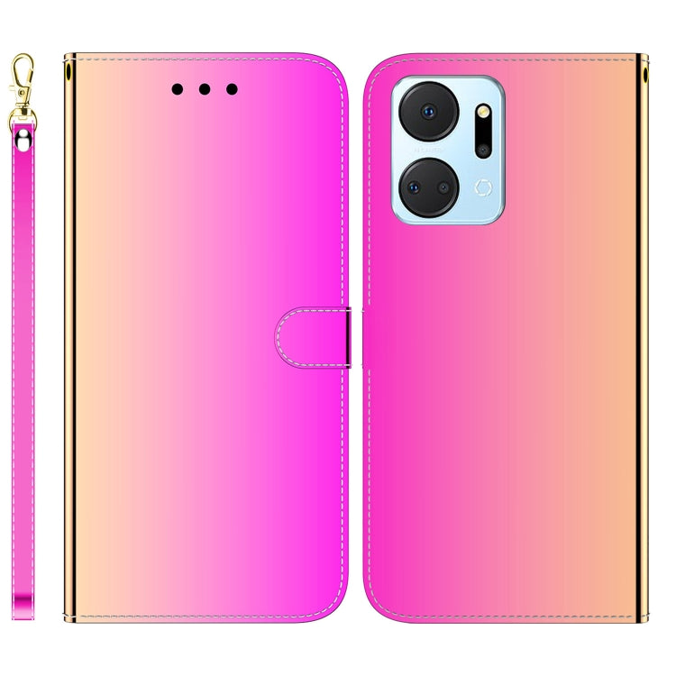 For Honor X7A Imitated Mirror Surface Horizontal Flip Leather Phone Case